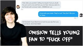 Onision BLOCKS One Of His Most Prominent Supporters Because He Didn't Agree With EVERYTHING He Said