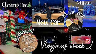 Vlogmas Week 2🎄 Pt. 1| New car tour, studio session, shopping, bday parties + more|