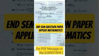 Applied Mathematics 4th Sem Question Paper 2023| Diploma in Engineering 👷‍♂|#shorts #viral