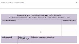 Sports Leaders (L3) Task 1.3 Part 1