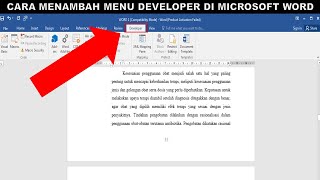 cara mengaktifkan menu developer di microsoft word | Belajar ms word tingkat mahir