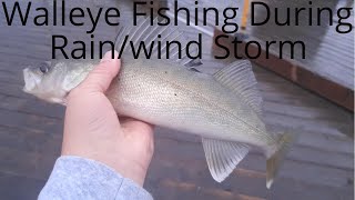 Walleye Fishing In Rain/Wind Storm #walleyefishing