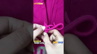 How to tie hoodie lace design? Sweater rope tie tips #shorts #lacing #hoodielacing