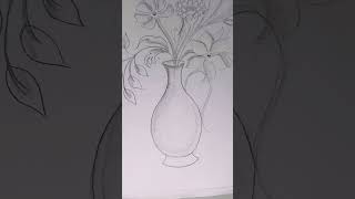 Flower vase drawing #youtubeshorts #viral #shortvideo #shorts #reels