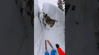 skiing through crack rock! #ski #skiing