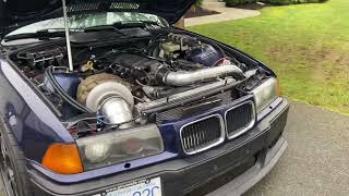 Walk around video of my 5.3 LS 7875 turbo BMW e36 drift car