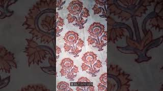 Elegant Flower Buti Design Hand Block Printing Home Pure Cotton fabric #sanganer #jaipur #trending