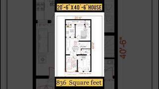 20' X 40' House Plan | 20 by 40 home Plan | 800 sqft Map with 1bhk parking #viral