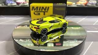 Mini GT Mijo Exclusives 195 Chevrolet Corvette Stingray Accelerate Yellow Metallic 1/64