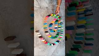 🌈🎉Amazing colourful dominos falling and reverse asmr satisfying video,satisfying video #satisfying