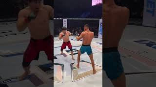 ⚡️ Amirxon Alixujaev Octagon ligasida tajribali raqibini texnik nokaut evaziga mag'lub qildi!#shorts