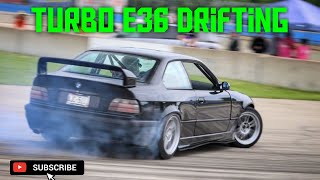 BMW E36 3 Series Turbo Drifting - Brew City Banger V2 - Milwaukee Mile