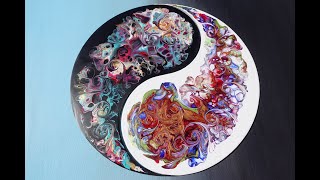 How to make an acrylic Yin Yang art #acrylicart #yinyang #satisfyingvideo #fluidart #arte #art