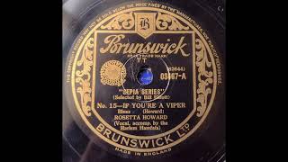 If You're A Viper - Rosetta Howard and The Harlem Hamfats - 1937