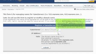 Creating private nameservers @ ENOM