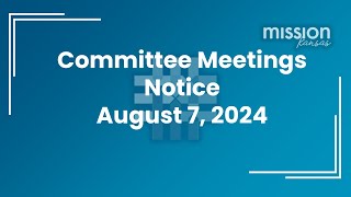 August 2024 Committee Meetings