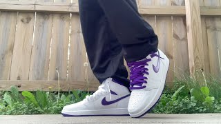 "COURT PURPLE" AIR JORDAN 1 ON FEET LOOK