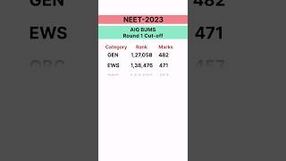 Neet-2023 BUMS Round 1 Cut-off Categories wise #neetresult #neet2023cutoff #neetcouncelling