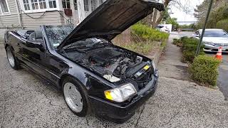 1995 Mercedes SL500 AMG project. Washed the engine and replaced the battery.