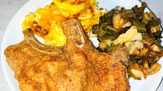 Air fryer Breaded Pork Chops | Squash Casserole | Fried Cabbage #soulfood #sundaydinner