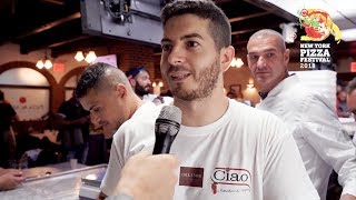 Master Pizzaioli from Naples making dough in New York City