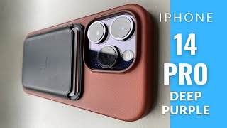 iPhone 14 Pro Deep Purple Review - Unboxing & Leather Case & Magsafe Wallet