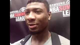 Celtics guard Marcus Smart talks about his hand injury, summer league