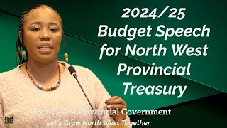 2024/25 Budget Vote and Policy Speech for North West Provincial Treasury