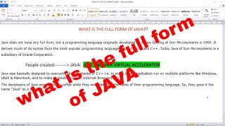 What is Full Form of JAVA | What is JAVA