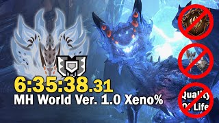 No Clutch Claw! No Defender! No QoL! - MHW Version 1.0 Xeno% Speedrun - 6:35:38.31