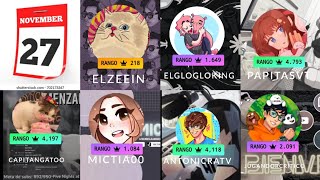 Team Latam twitch (estadísticas) 27 de Noviembre