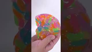 satisfying, slimemixing ,slime, glitter, slimeviral, rainbow ,jellybean ,clearslim