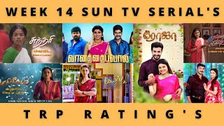 WEEK 14 SUN TV SERIAL'S TRP RATING'S (URABN+RURAL)🔥 | SUN TV | VIDEO'S WORLD | TAMIL | 2022