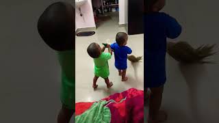 Both Twins want to clean house 😂🤣 #twins #shorts #funny #youtubeshorts