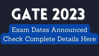 GATE 2023 Announcement | IIT Kanpur