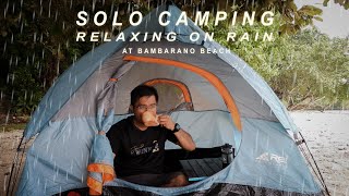 SOLO CAMPING ON RAIN AT BAMBARANO BEACH, DONGGALA, INDONESIA | RELAXING, TRAVELING, COOKING | ASMR