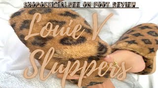 ShopOfficialBee On Foot Shoe Review | Louie V. Monogram Slippers| cause im a broke lil bih 😂