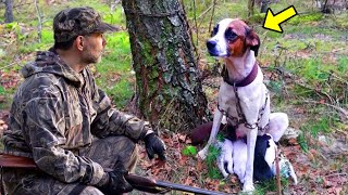 Un Chasseur Trouve Un chien Et Ses Chiots Attachés À Un Arbre. Par La Suite, Il Éclate En Larmes !