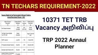 Tamilnadu Teacher Recruitment Board Tentay 2022 Annual Planner 10371TRB TET Vacancy Announced