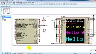 PIC16F887 with ST7735R TFT - Proteus simulation