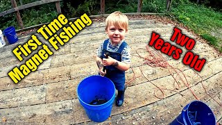 Taking My 2 Year Old Son Magnet Fishing For The FIRST TIME!!