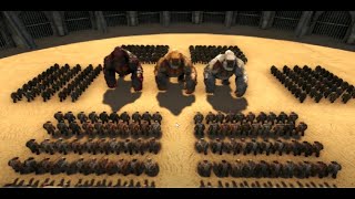 Megapithecus Beta & Gamma Alpha vs 80 & 300 Aberrant Gigantopithecus Ark Battles