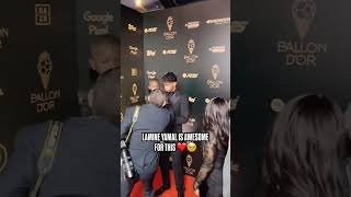 #lamineyamal RED CARPET moments at ballon d'or 2024 with his BROTHER