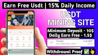 New Usdt Earning Site | USDT Mining Site | 2024 Best Investment | Trx Usdt Earning Website 1106