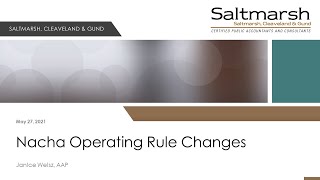 WEBINAR: Nacha Operating Rules Update