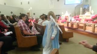 Maggie and Marian as Christmas Angels, Christmas Eve, 2014