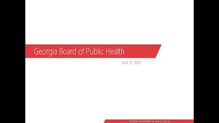 Board of Public Health Meeting April 12, 2022