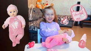 Распаковка Baby Annabell. Полина играет с новой куклой Беби Аннабель в дочки матери