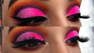 Bright Pink Ombre Cut Crease Tutorial💕