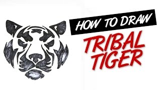 How to draw tribal tiger head  tattoo design #12